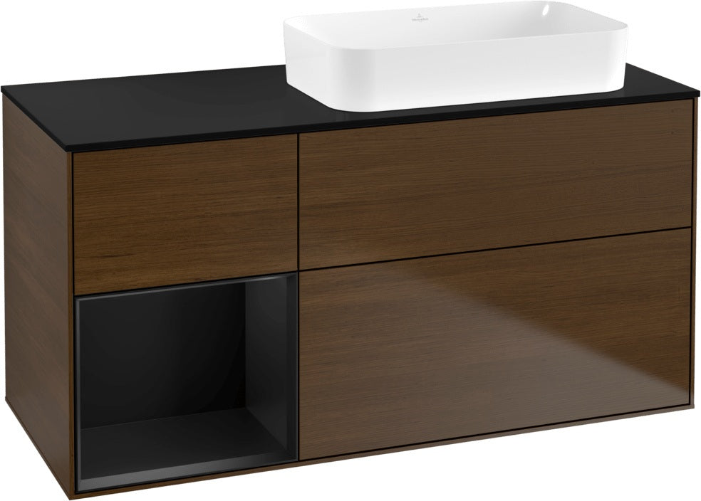 Villeroy & Boch Finion Waschtischunterschrank 120 cm Glossy White Lacquer mit Beleuchtung