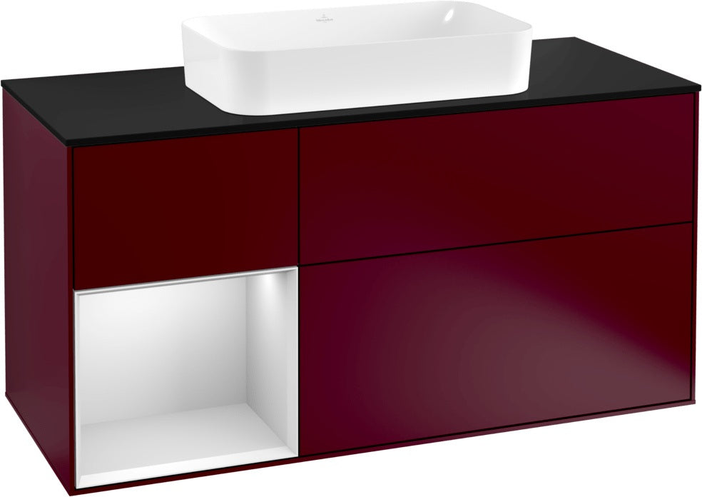 Villeroy & Boch Finion Waschtischunterschrank 1200 mm Glossy White Lacquer mit LED-Beleuchtung