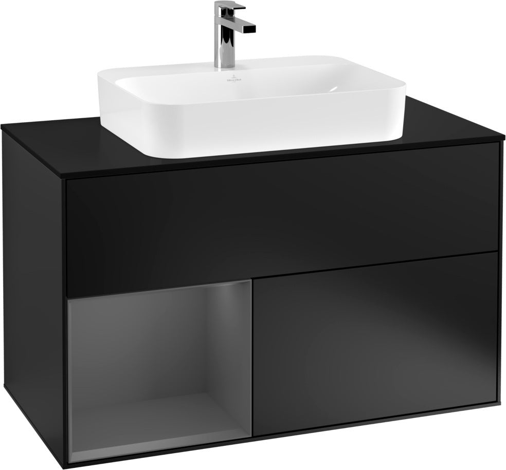 Villeroy & Boch Finion Waschtischunterschrank 1000 mm Glossy White Lacquer mit LED-Beleuchtung