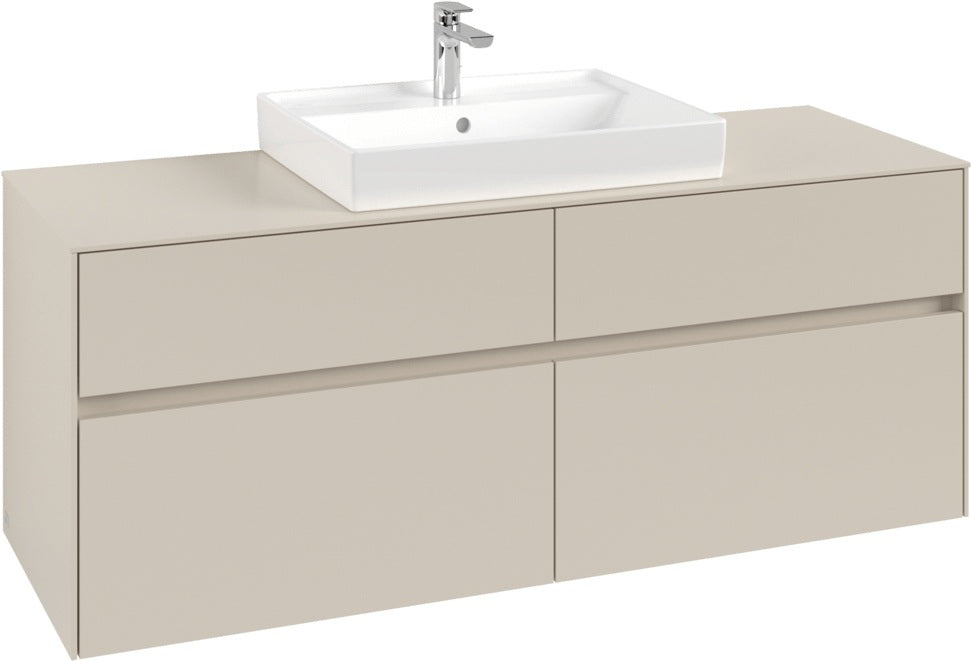 Villeroy & Boch Collaro Waschtischunterschrank 1400 mm Cashmere Grey mit Beleuchtung & SoftClosing