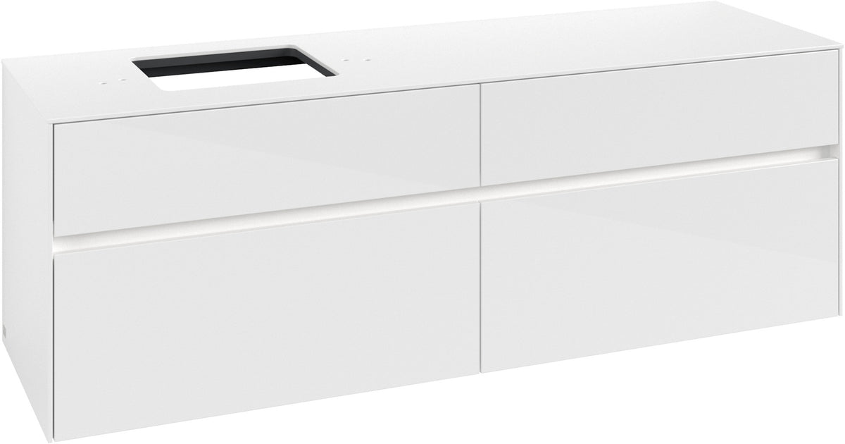 Villeroy & Boch Waschtischunterschrank Collaro C135 B0 1600 mm Glossy White mit LED-Beleuchtung