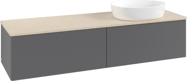 Villeroy & Boch Antao Waschbeckenunterschrank 1600 mm Anthrazit Matt mit 2 Auszügen