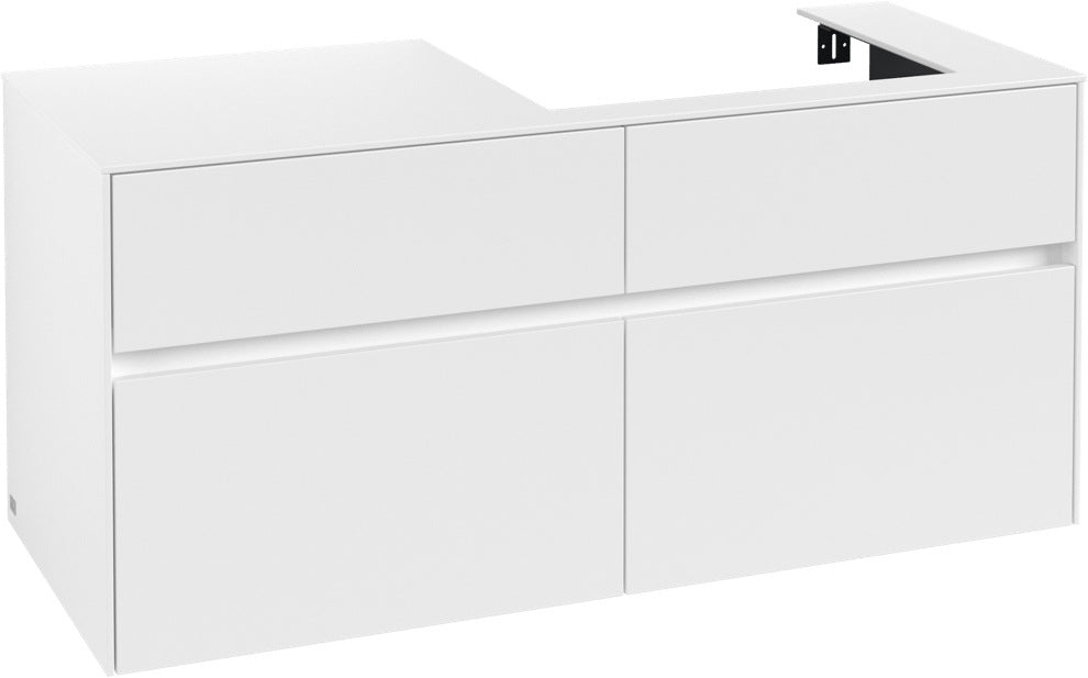 Villeroy & Boch Waschtischunterschrank Collaro C083 1200 mm White Matt, 4 Auszüge, Becken rechts