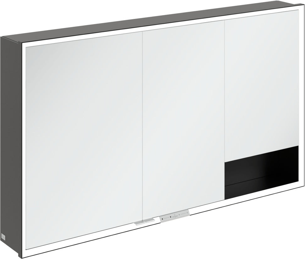 Villeroy & Boch Spiegelschrank My View+ B48110 1000 mm Graphite mit LED-Beleuchtung und SoftClosing