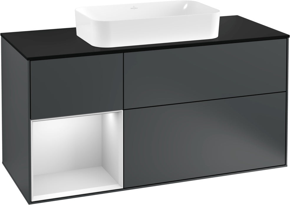 Villeroy & Boch Finion Waschtischunterschrank 1200 mm Glossy White Lacquer mit LED-Beleuchtung
