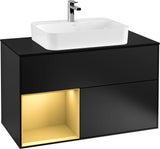 Villeroy & Boch Finion Waschtischunterschrank 1000 mm Glossy White Lacquer mit LED-Beleuchtung