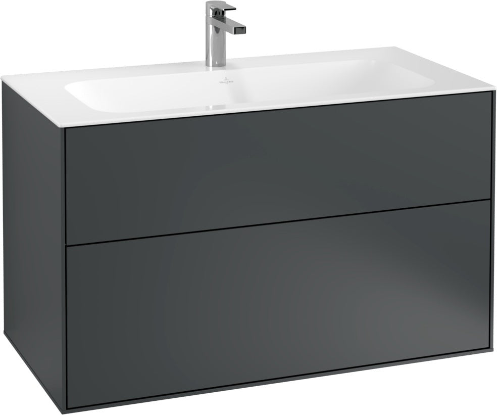 Villeroy & Boch Finion Waschbeckenunterschrank 996 mm Glossy White Lacquer mit LED-Beleuchtung