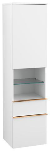 Villeroy & Boch Venticello Hochschrank 404 mm Glossy White mit Tür rechts und 2 Auszügen