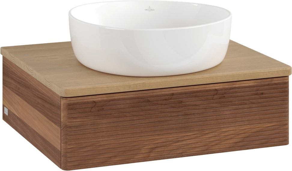 Villeroy & Boch Antao Waschbeckenunterschrank 600 mm Warm Walnut mit Auszugsbeleuchtung