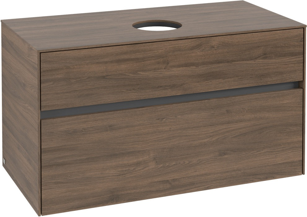Villeroy & Boch Waschtischunterschrank Collaro C038 Arizona Oak 1000 mm eckig mit SoftClosing