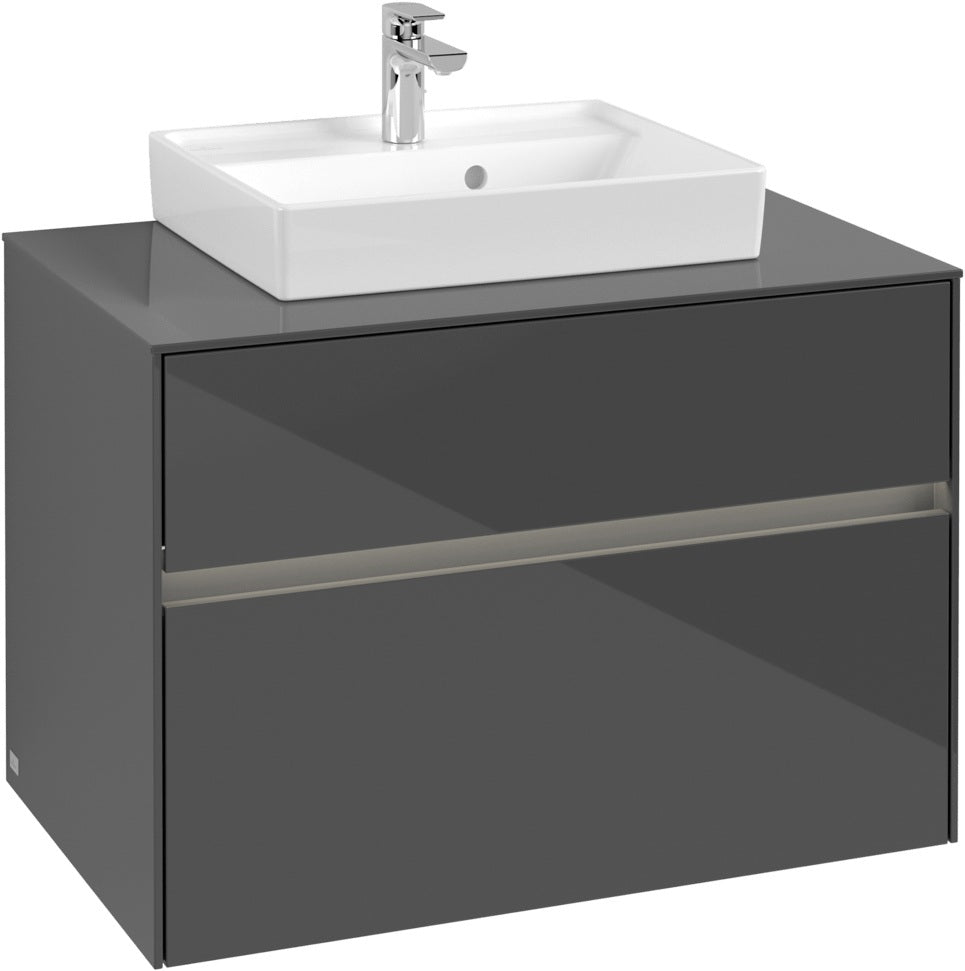 Villeroy & Boch Collaro Waschbeckenunterschrank 800 mm Glossy Grey mit LED-Beleuchtung