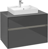 Villeroy & Boch Collaro Waschbeckenunterschrank 800 mm Glossy Grey mit LED-Beleuchtung