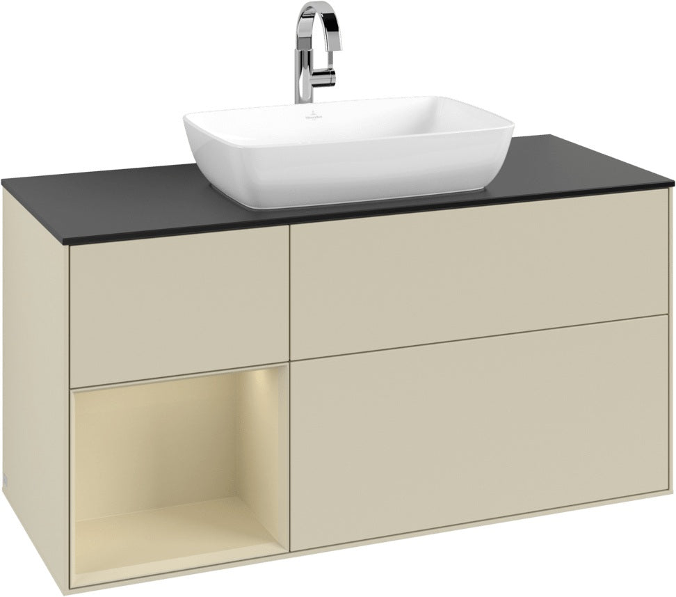 Villeroy & Boch Finion Waschtischunterschrank 1200 mm Glossy White Lacquer mit Beleuchtung
