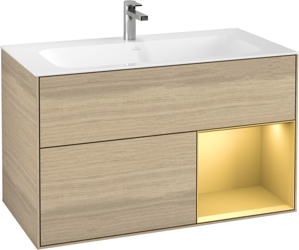 Villeroy & Boch Finion Waschtischunterschrank 996 mm White Matt Lacquer mit Beleuchtung