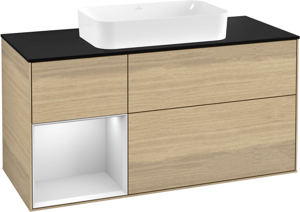 Villeroy & Boch Finion Waschtischunterschrank 1200 mm Glossy White Lacquer mit LED-Beleuchtung