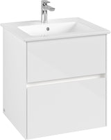 Villeroy & Boch Collaro Waschtischunterschrank C142 B0, 561 mm, Glossy White, mit LED-Beleuchtung