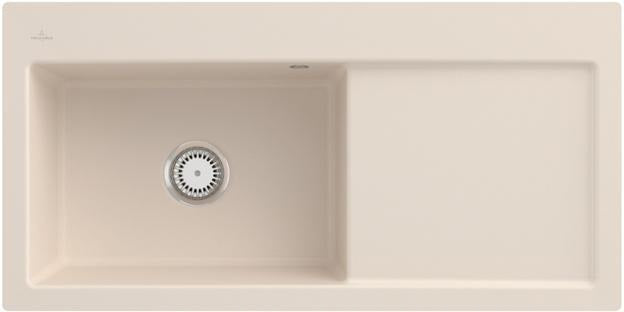 Villeroy & Boch Einbauspüle Subway 60 XL Flat 965x475mm ivory mit CeramicPlus