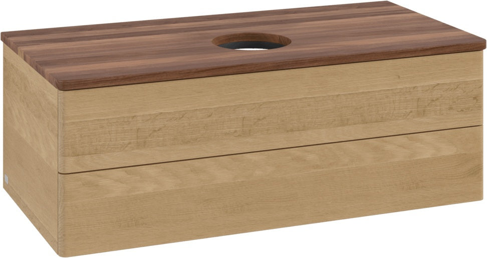Villeroy & Boch Antao Waschbeckenunterschrank 1000 mm Warm Walnut – 2 Auszüge, Push-to-Open