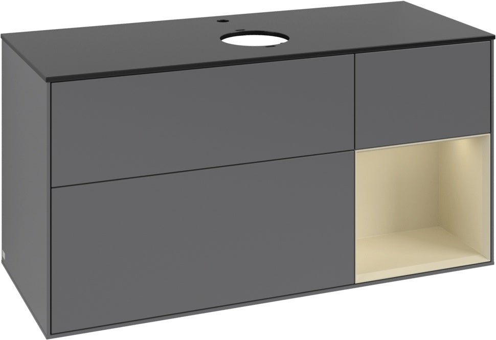 Villeroy & Boch Finion Waschbeckenunterschrank 1200 mm Glossy White Lacquer mit Beleuchtung