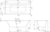 Villeroy & Boch Subway 3.0 Vorwand-Badewanne 1800x800mm Stone White – Quaryl, rechte Ausführung