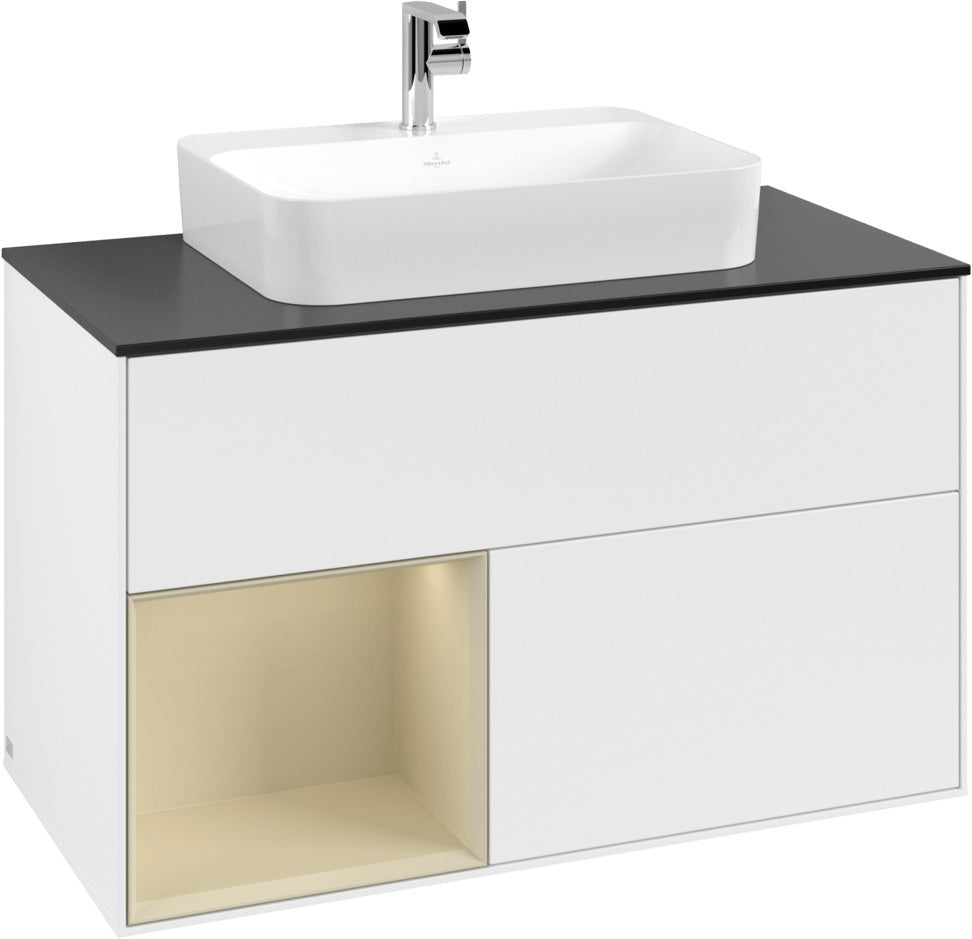 Villeroy & Boch Finion Waschtischunterschrank 1000 mm Glossy White Lacquer mit LED-Beleuchtung