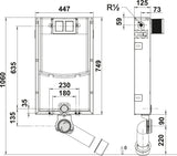 Villeroy & Boch ViConnect WC-Montageelement für Nassbau – 453 x 781 x 125 mm, Stahl, 3/6 l Spülung