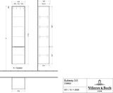 Villeroy & Boch Hochschrank Subway 3.0 C58600 – Brilliant White, 2 Türen, SoftClosing
