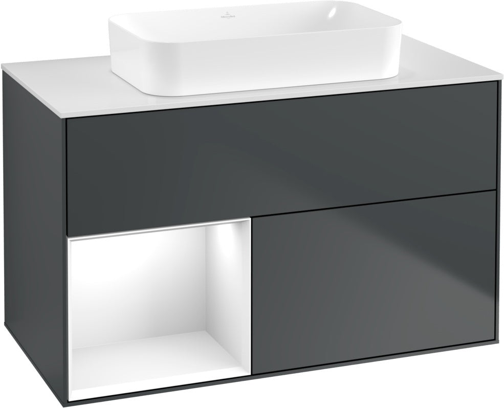 Villeroy & Boch Finion Waschtischunterschrank 1000 mm Glossy White Lacquer – mit LED-Beleuchtung & SoftClosing