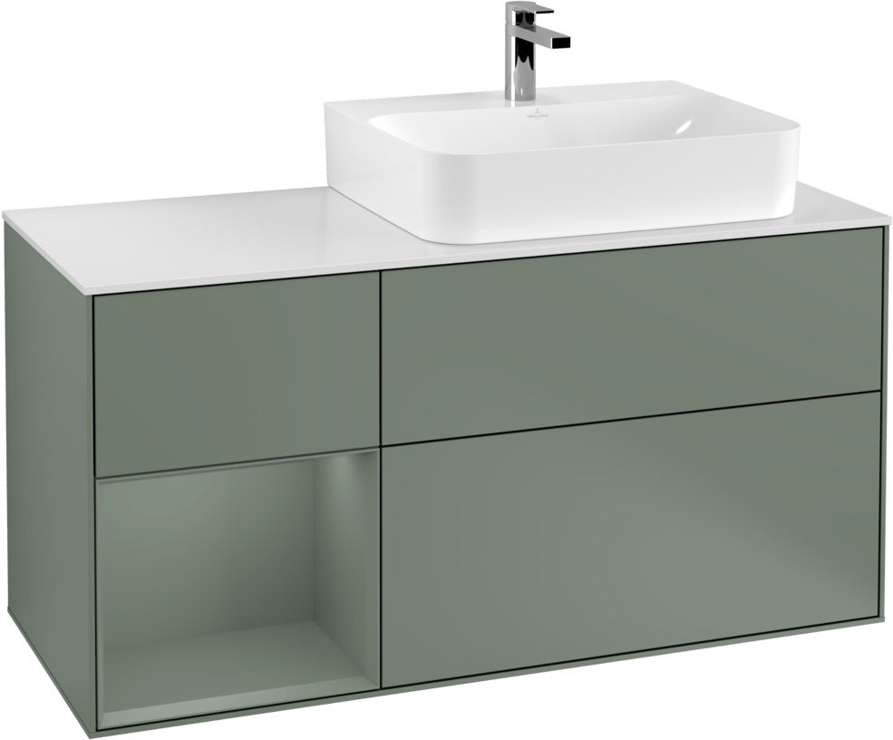 Villeroy & Boch Waschtischunterschrank Finion G141G 1200 mm Glossy White mit LED-Beleuchtung