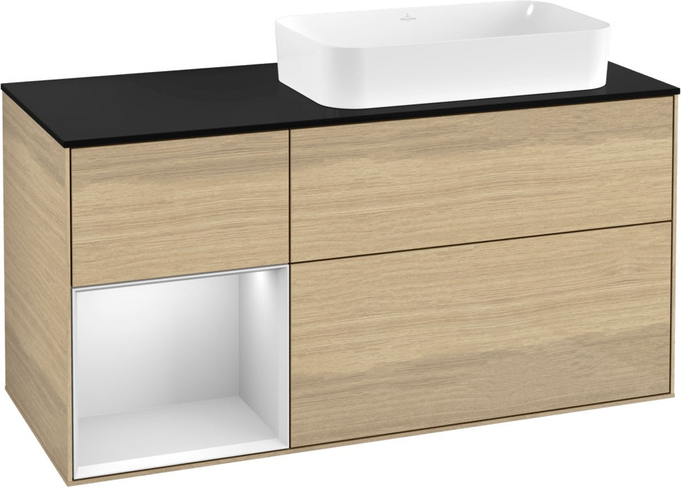 Villeroy & Boch Finion Waschtischunterschrank 120 cm Glossy White Lacquer mit Beleuchtung