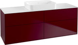 Villeroy & Boch Finion Waschtischunterschrank 1600 mm Peony Matt Lack mit Beleuchtung und 4 Auszügen