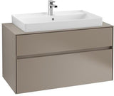 Villeroy & Boch Collaro Waschtischunterschrank 1000 mm mit LED-Beleuchtung und 2 Auszügen in White Wood