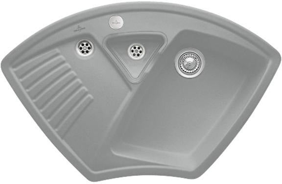 Villeroy & Boch Eckspüle Arena Eck 975x625mm Ivory CeramicPlus mit Ablaufgarnitur