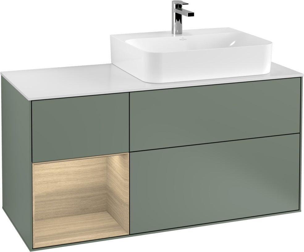 Villeroy & Boch Waschtischunterschrank Finion G141G 1200 mm Glossy White mit LED-Beleuchtung