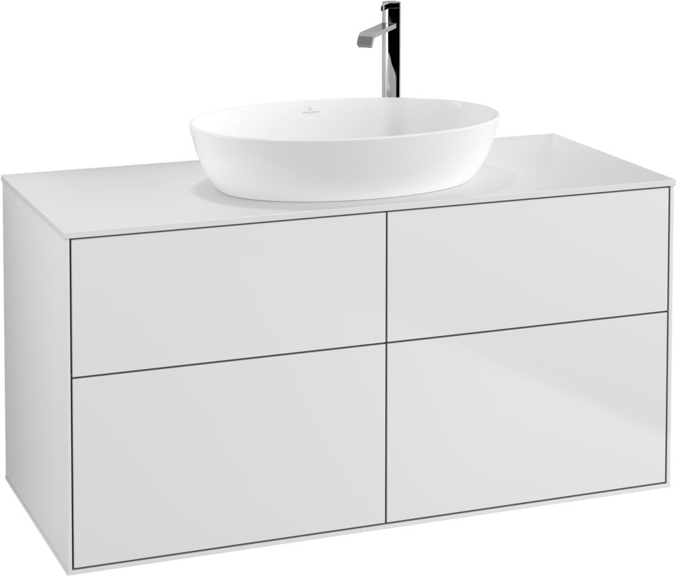 Villeroy & Boch Finion Waschtischunterschrank F91200GF 1200 mm Glossy White Lacquer mit 4 Auszügen