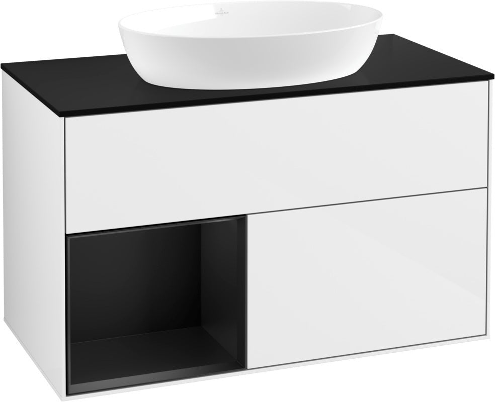 Villeroy & Boch Waschtischunterschrank Finion FA12G 1000 mm Glossy White Lacquer mit Beleuchtung