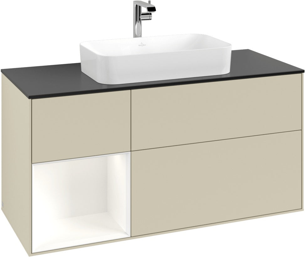 Villeroy & Boch Finion Waschtischunterschrank 1200 mm Glossy White Lacquer mit LED-Beleuchtung