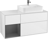 Villeroy & Boch Waschtischunterschrank Finion G141G 1200 mm Glossy White mit LED-Beleuchtung