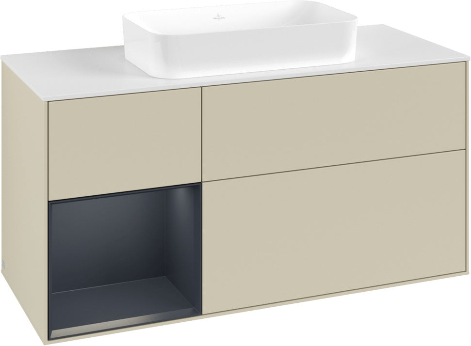 Villeroy & Boch Finion Waschbeckenunterschrank 1200 mm Walnut Veneer mit Beleuchtung