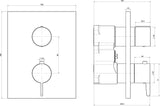 Villeroy & Boch Conum Unterputz-Thermostat TVS127002000 – Zweiwege-Mengenregulierung, Chrom, Rund