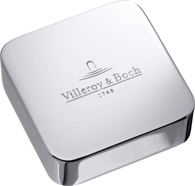 Villeroy & Boch Abdeckkappe für Einzeldrehgriff – Eckig, Verchromt, Messing, 48 x 52 x 25 mm