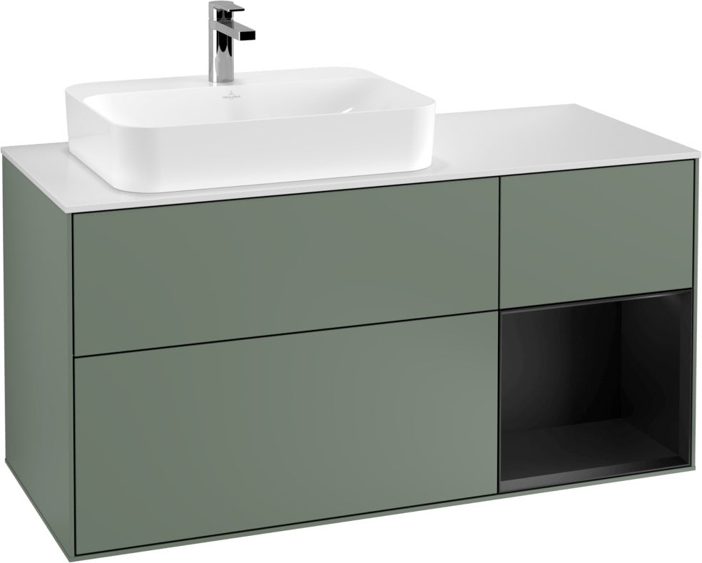 Villeroy & Boch Waschtischunterschrank Finion F401G 1200 mm Glossy White Lacquer mit Beleuchtung