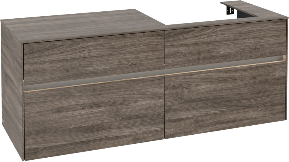 Villeroy & Boch Waschtischunterschrank Collaro C086 B0 1400 mm Stone Oak mit Beleuchtung und SoftClosing