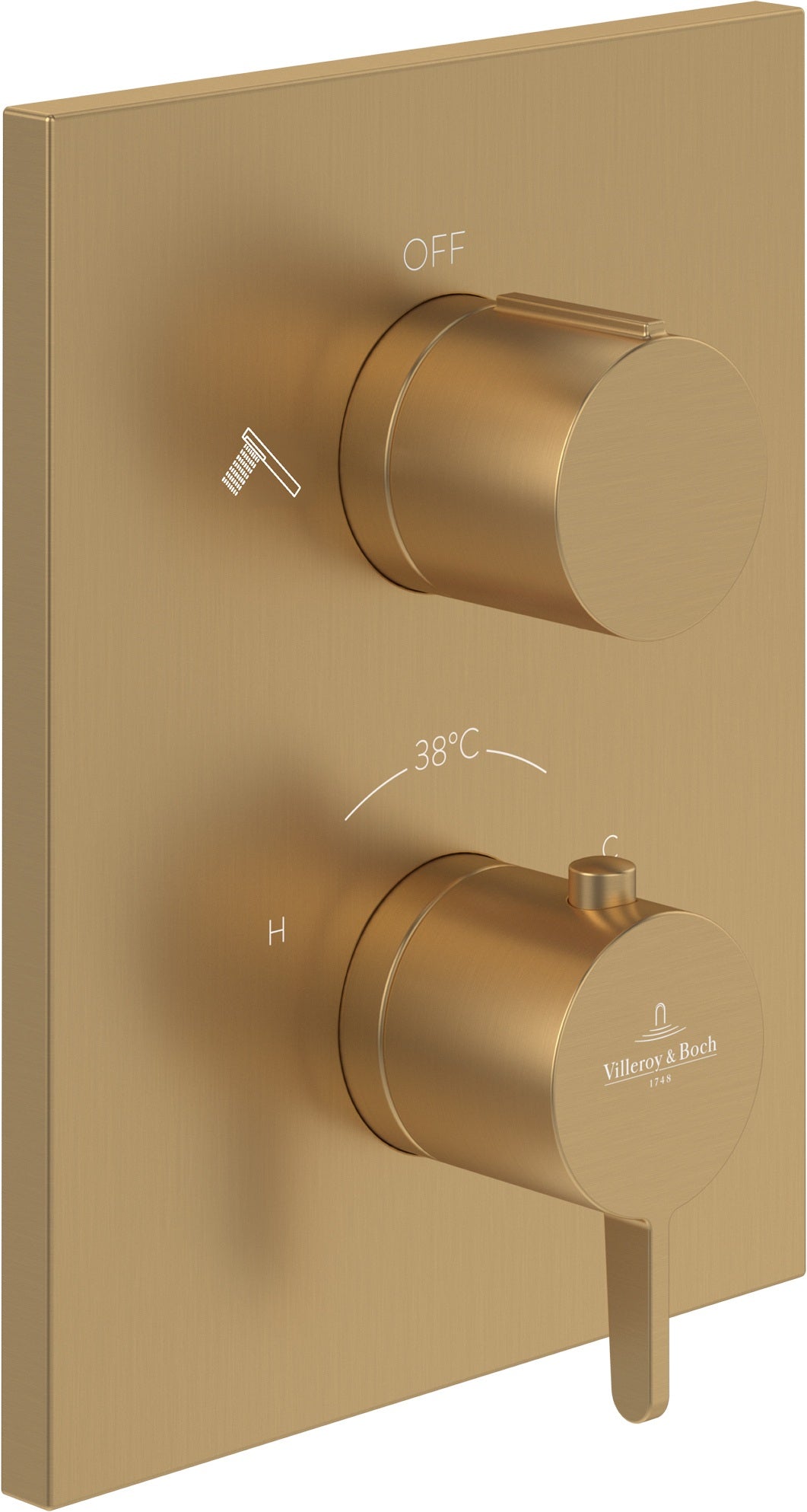 Villeroy & Boch Conum Unterputz-Thermostat TVS127002000 – Zweiwege-Mengenregulierung, Chrom, Rund