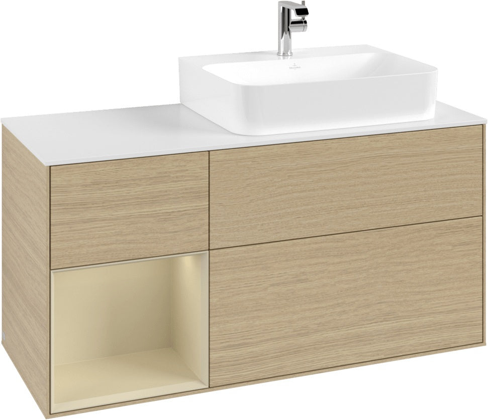 Villeroy & Boch Finion Waschbeckenunterschrank 1200 mm Glossy White Lacquer mit Beleuchtung