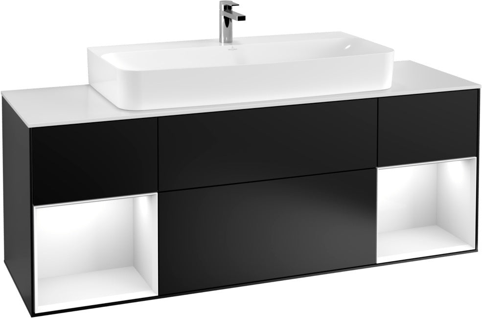 Villeroy & Boch Finion Waschtischunterschrank 1600 mm Glossy White Lacquer mit Beleuchtung