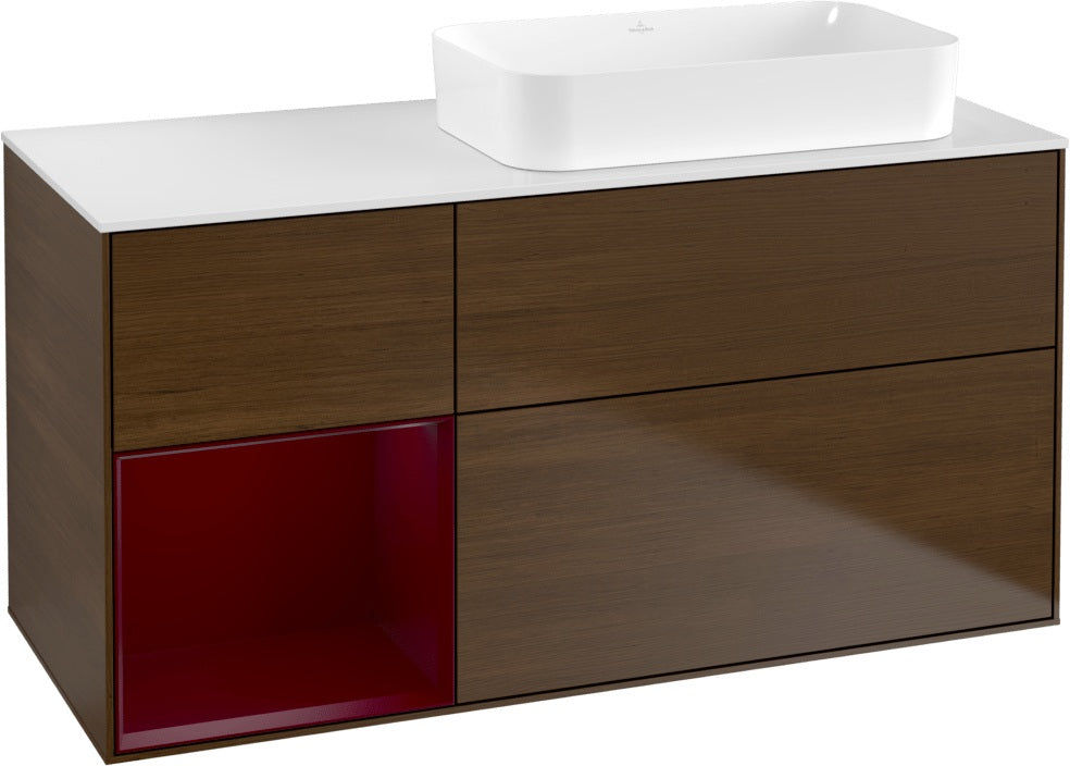 Villeroy & Boch Finion Waschtischunterschrank 1200 mm Glossy White mit Beleuchtung