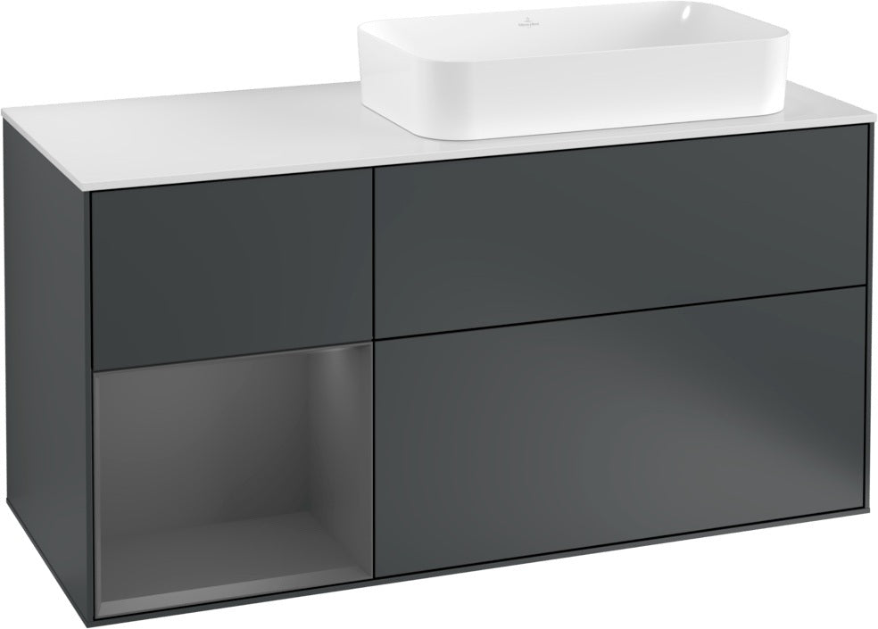 Villeroy & Boch Finion Waschbeckenunterschrank 1200 mm Glossy White Lacquer mit LED-Beleuchtung