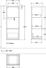 Villeroy & Boch Antao Mittelschrank K44000GF – 414 mm, Glossy White Lacquer, SoftClose