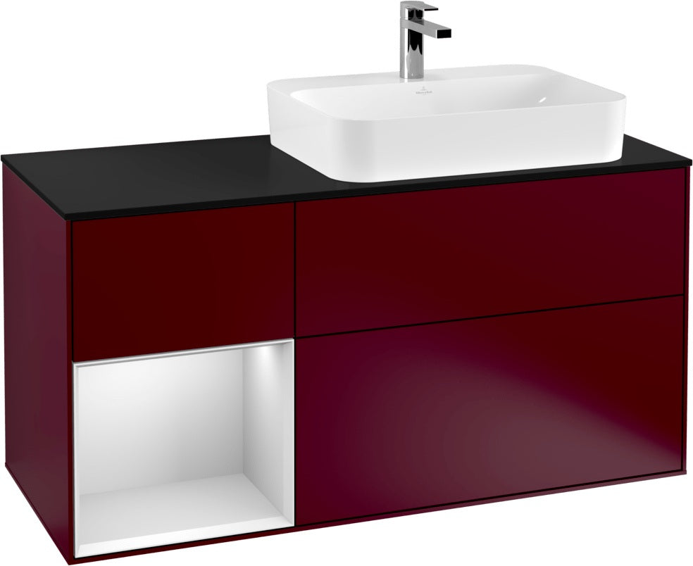 Villeroy & Boch Finion Waschbeckenunterschrank 1200 mm Glossy White Lacquer mit Beleuchtung